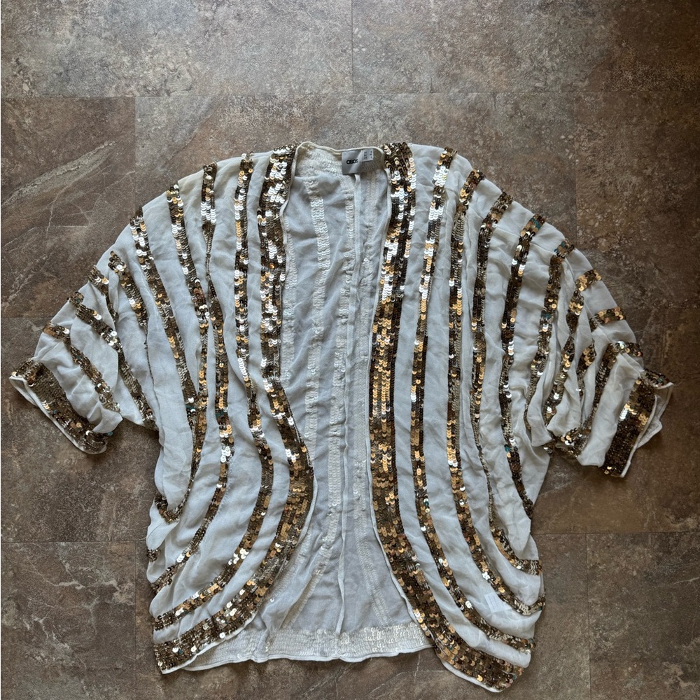 ASOS Gold Sequin Embellished Cardigan